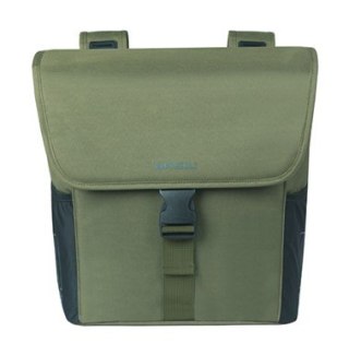 Sakwa miejska podwójna BASIL GO DOUBLE BAG 32L, Universal Bridge System, dark green (NEW 2025)