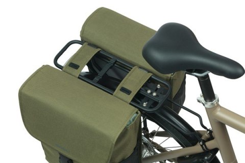 Sakwa miejska podwójna BASIL GO DOUBLE BAG 32L, Universal Bridge System, dark green (NEW 2025)