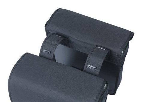 Sakwa miejska podwójna BASIL GO DOUBLE BAG 32L, Universal Bridge System, solid black (NEW 2025)