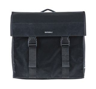 Sakwa miejska podwójna BASIL URBAN LOAD DOUBLE PANNIER BAG 48-53L, MIK System (ready to go), 100% wodoodporna, black/black (NEW 