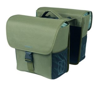 Sakwy BASIL GO DOUBLE BAG, MIK z adapterem do mocowania (ready to go), 32L, Dark Green (NEW 2025)