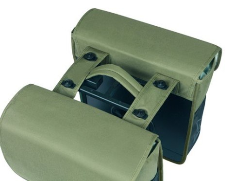 Sakwy BASIL GO DOUBLE BAG, MIK z adapterem do mocowania (ready to go), 32L, Dark Green (NEW 2025)