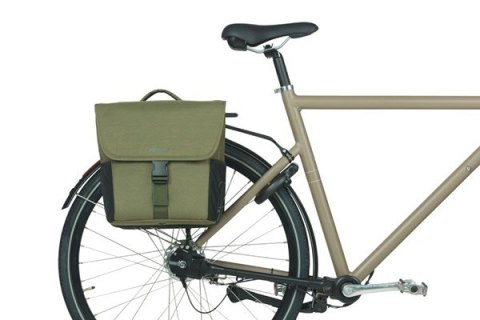 Sakwy BASIL GO DOUBLE BAG, MIK z adapterem do mocowania (ready to go), 32L, Dark Green (NEW 2025)