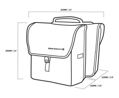 Torba na bagażnik BLACKBURN LOCAL SADDLE BAG PANNIER, wodoodporna, 13L, Zestaw 2 szt. (NEW 2025)