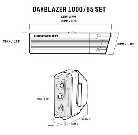 Zestaw lampki BLACKBURN DAYBLAZER przód 1000 lumenów, tył 65 lumenów (NEW 2025)