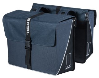 Sakwa miejska podwójna BASIL FORTE DOUBLE PANNIER BAG 35L, Universal Bridge System, wodoodporna poliester, navy blue black (NEW)