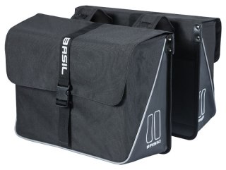 Sakwa miejska podwójna BASIL FORTE DOUBLE PANNIER BAG 35L, Universal Bridge System, wodoodpornaa black (NEW)