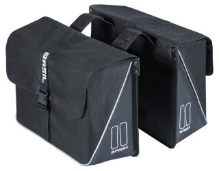 Sakwa miejska podwójna BASIL FORTE DOUBLE PANNIER BAG 35L, Universal Bridge System, wodoodpornaa black (NEW)