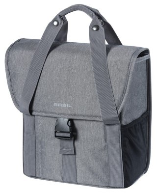 Sakwa miejska pojedyncza BASIL GO SINGLE BAG 16L, Hook On System, grey melee (NEW)