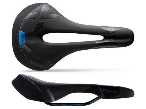 Siodło SELLE ITALIA X-LAND E-BIKE TM SUPERFLOW L (id match - L3) Manganese Tube 7, fibra-tek- Mokka, 275g czarno-niebieskie (WY