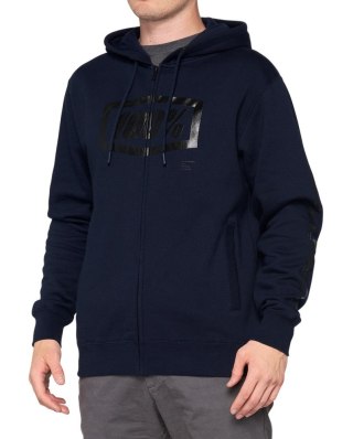 Bluza męska 100% SYNDICATE Hooded Zip Sweatshirt Navy Black roz. XL (WYPRZEDAŻ -50%)