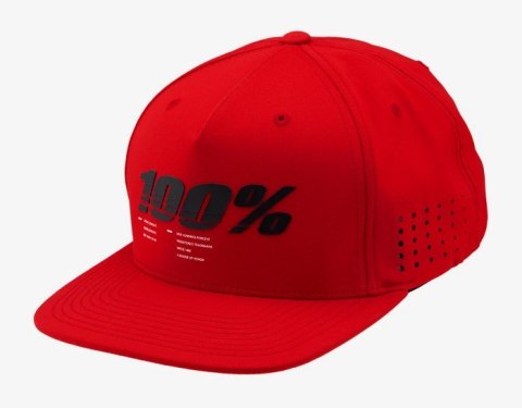 Czapka z daszkiem 100% DRIVE Snapback hat red (WYPRZEDAŻ -50%)