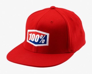 Czapka z daszkiem 100% OFFICIAL J-Fit flexfit hat red roz. L/XL (WYPRZEDAŻ -50%)