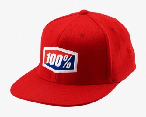 Czapka z daszkiem 100% OFFICIAL J-Fit flexfit hat red roz. S/M (WYPRZEDAŻ -50%)