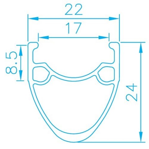 Koła szosowe ALEXRIMS ALX210, V-brake, QR, Stożek 24mm, 700C 622-17, TRS, Aluminium, Waga 1922g (NEW)