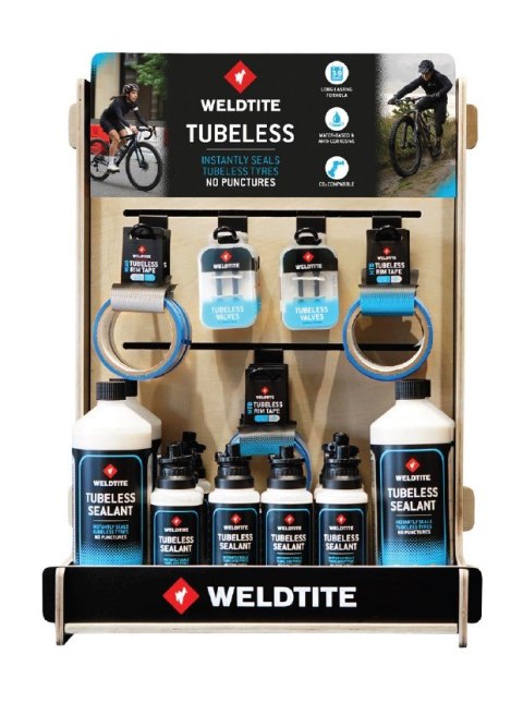 Display WELDTITE Tubeless Shop Stand + Zestaw 34szt. produktów Weldtite Tubeless (00018+00054) (NEW)