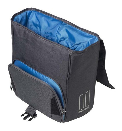 Sakwa miejska pojedyncza BASIL SPORT DESIGN COMMUTER BAG 18L, tablet/notebook, mocowanie na haki Hook-On System, wodoodporna gra