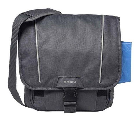 Sakwa miejska pojedyncza BASIL SPORT DESIGN COMMUTER BAG 18L, tablet/notebook, mocowanie na haki Hook-On System, wodoodporna gra